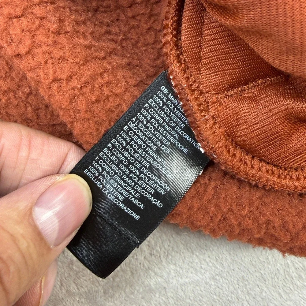 The North Face Fleece Vest Men XL Orange Sherpa Full Zip Gorpcore Hiking Camping